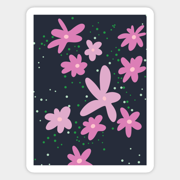 Pink daisies Magnet by Valeria Frustaci 